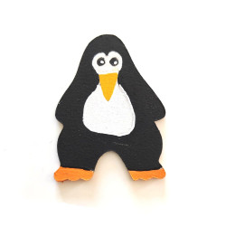 Lettre bois fantaisie A pingouin