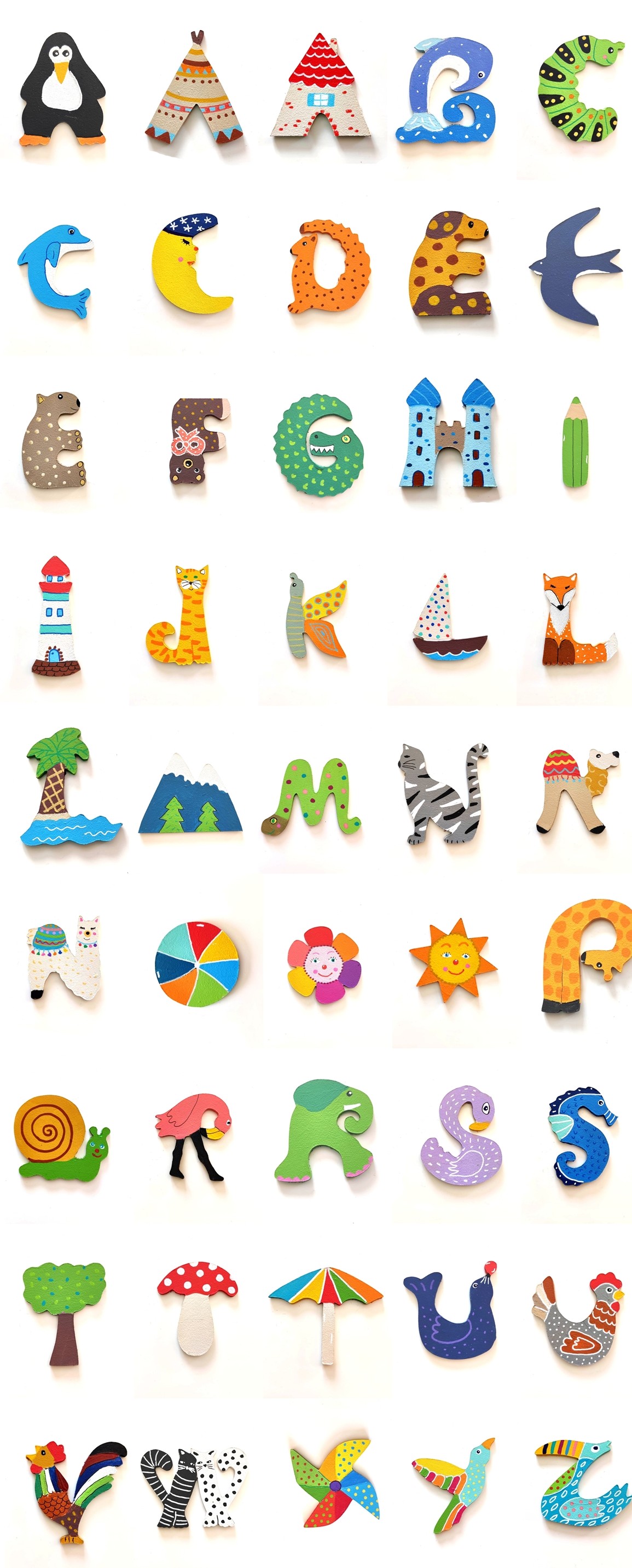 Alphabet en bois lettres fantaisies