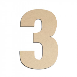 Chiffre en bois à peindre 3 basic