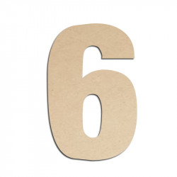 Chiffre en bois à peindre 6 basic