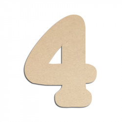 Chiffre en bois à peindre 4 merkin