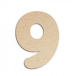 Chiffre en bois à peindre 9 merkin