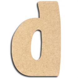 Lettre en bois à peindre «&nbsp;d&nbsp;» minuscule