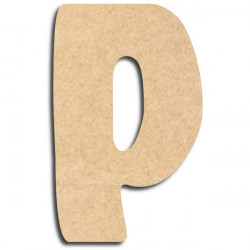 Lettre en bois à peindre « p » minuscule