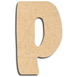 Lettre en bois à peindre «&nbsp;p&nbsp;» minuscule
