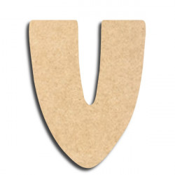 Lettre en bois à peindre «&nbsp;v&nbsp;» minuscule