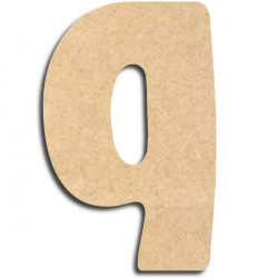 Lettre en bois à peindre «&nbsp;q&nbsp;» minuscule