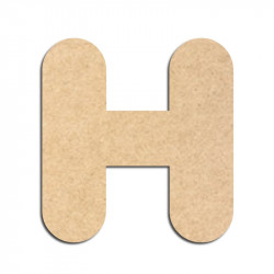 Lettre en bois à décorer H - Alphabet Bubble