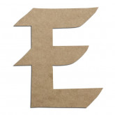 Lettre en bois à décorer E - Alphabet Calligraphie