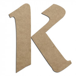 Lettre en bois à décorer K - Alphabet Calligraphie
