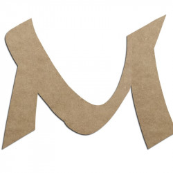 Lettre en bois à décorer M - Alphabet Calligraphie
