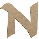 Lettre en bois à décorer N - Alphabet Calligraphie