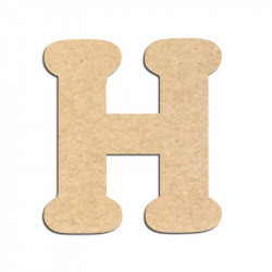 Lettre en bois à décorer H - Alphabet Merkin