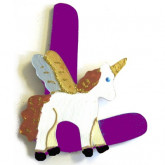 Lettre en bois L comme licorne