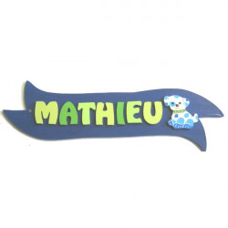 Plaque de porte ruban chien