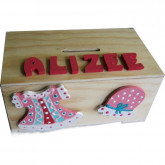 Tirelire en bois fille