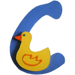 Lettre en bois C comme canard