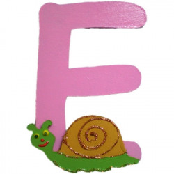 Lettre en bois E comme escargot